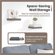 vidaXL MDF and Metal Wall Shelf in Gray Honeycomb (Set of 2)