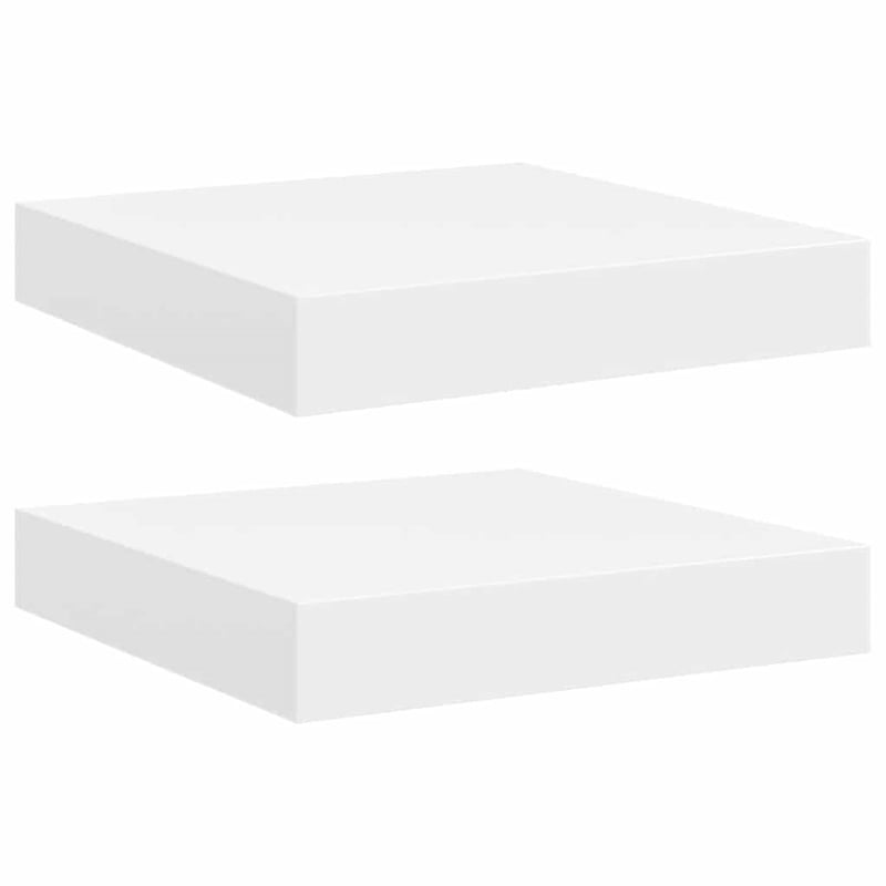 vidaXL MDF and Metal Wall Shelf in White Honeycomb (Set of 2)
