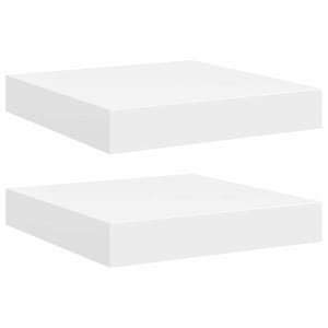 vidaXL MDF and Metal Wall Shelf in White Honeycomb (Set of 2)