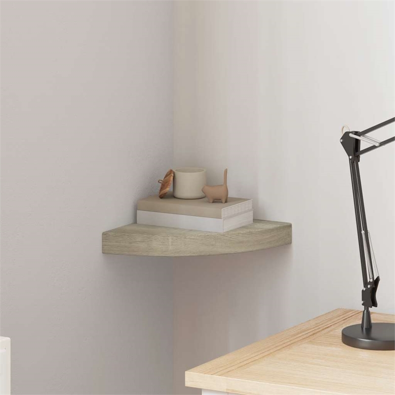 vidaXL MDF and Metal Corner Shelf in Oak Honeycomb