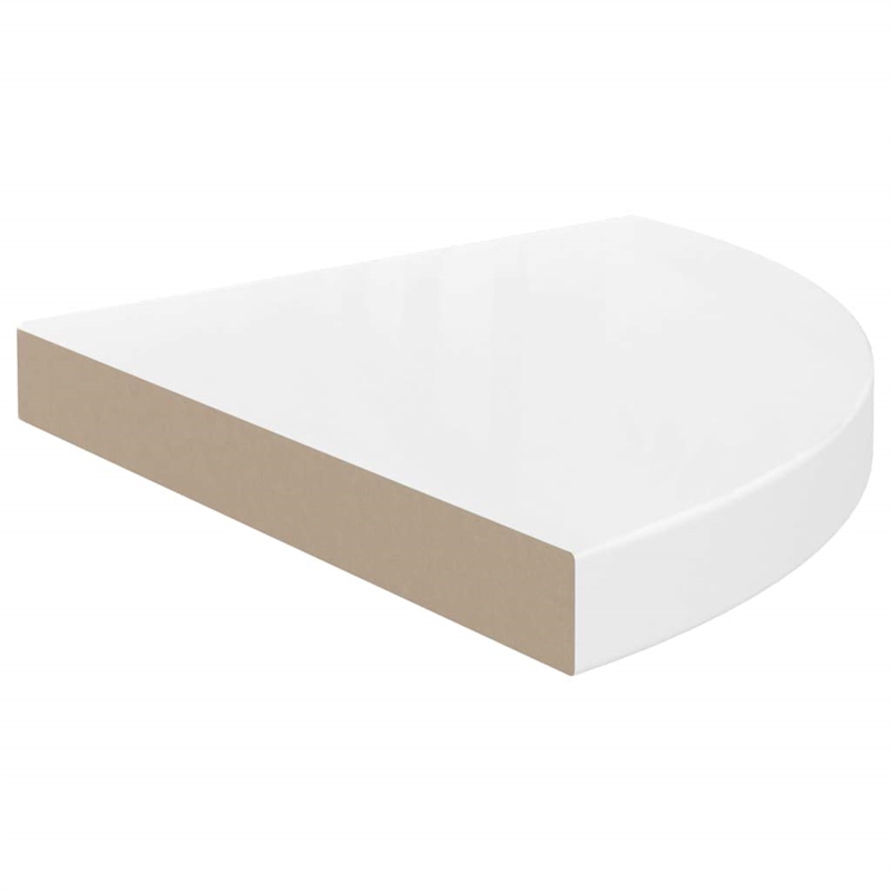 vidaXL MDF and Metal Corner Shelf in White Honeycomb
