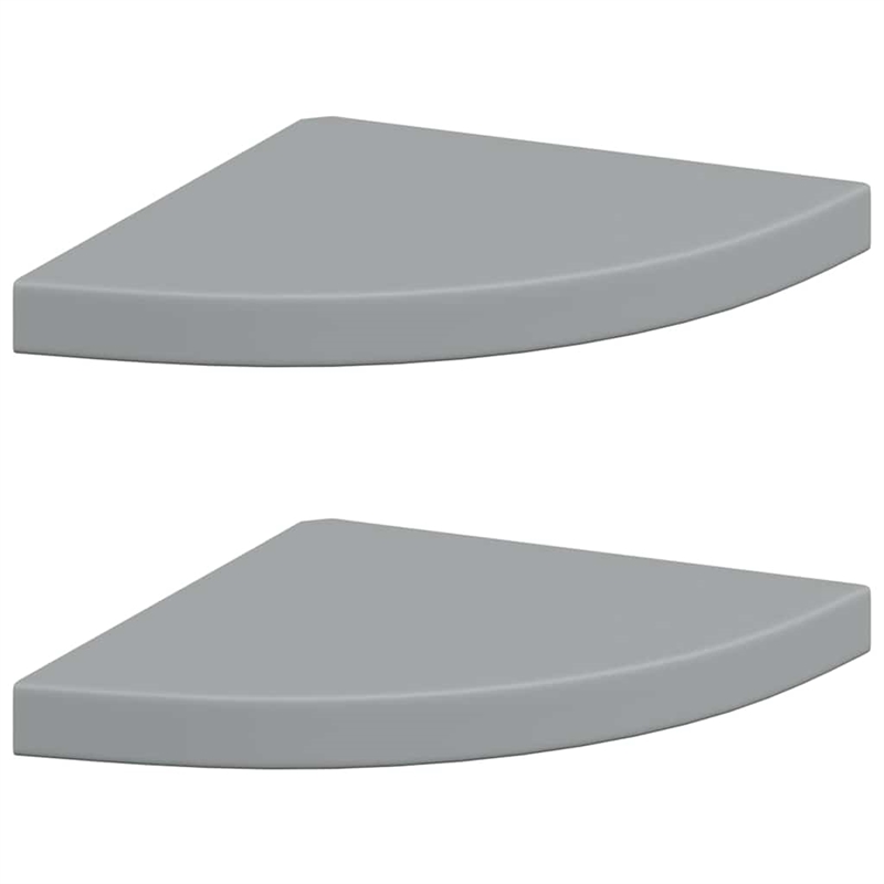 vidaXL MDF and Metal Corner Shelf in Gray Honeycomb (Set of 2)