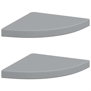 vidaXL MDF and Metal Corner Shelf in Gray Honeycomb (Set of 2)