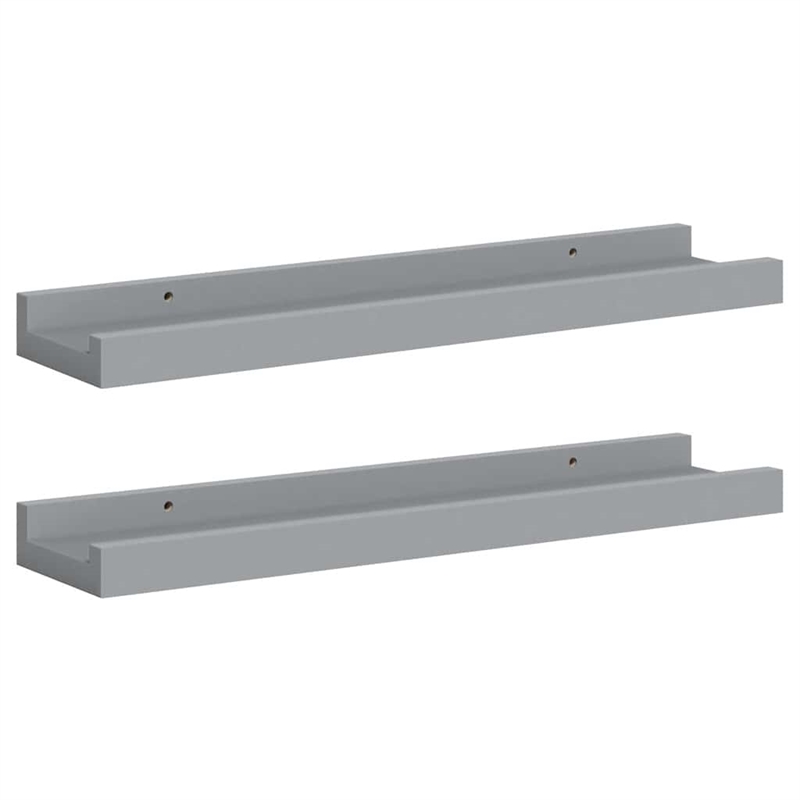 vidaXL MDF Frame Ledge Shelf in Gray (Set of 2)