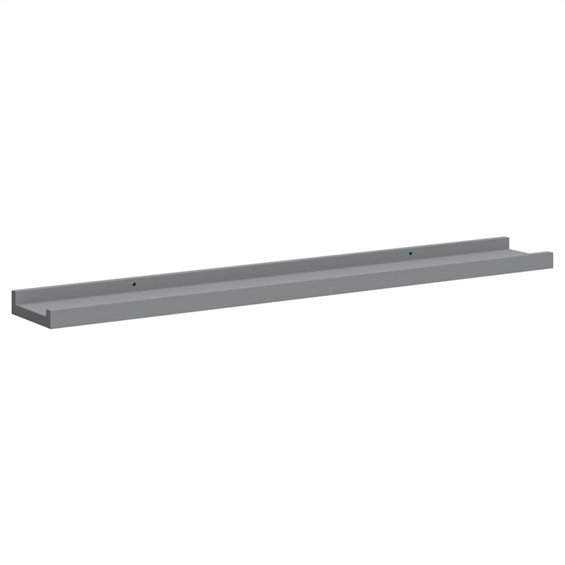 vidaXL Lacquered MDF Frame Ledge Shelf in Gray (Set of 2)