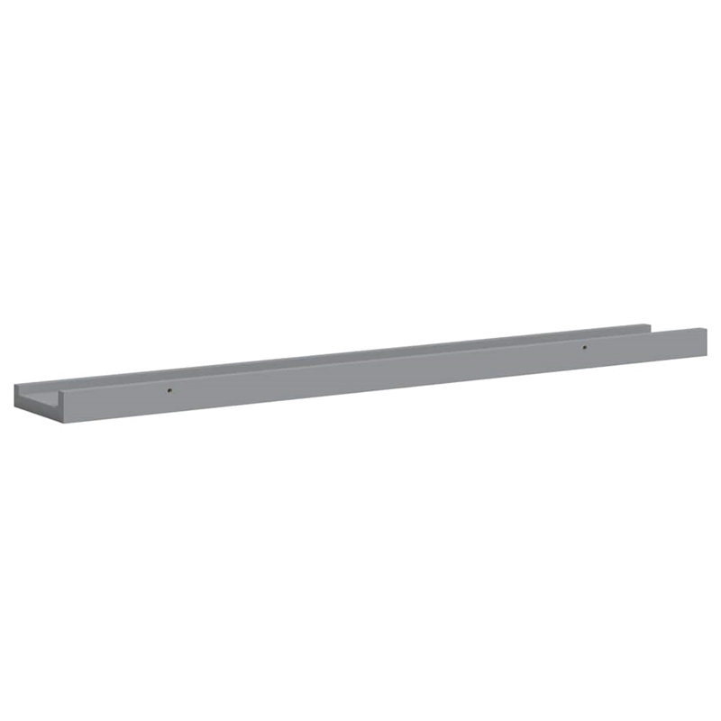 vidaXL Lacquered MDF Frame Ledge Shelf in Gray (Set of 2)