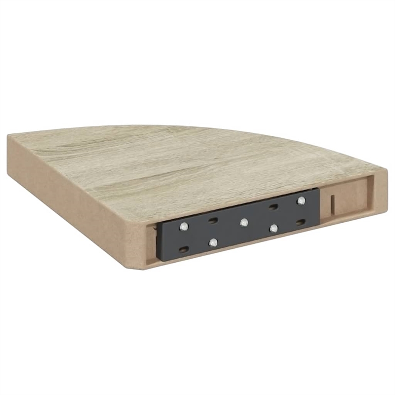 vidaXL MDF & Metal Wall Mounted Corner Shelf in Oak and White Honeycomb