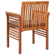 vidaXL Solid Acacia Wood Dining Chair in Brown Frame/Dark Gray Cushion