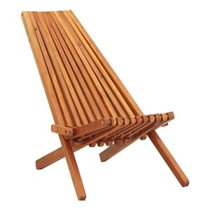 vidaXL Solid Acacia Wood Standard Foldable Outdoor Chair in Brown