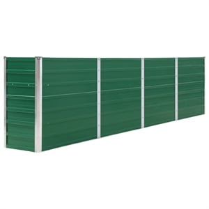vidaXL Large Galvanized Steel Garden Planter in Green
