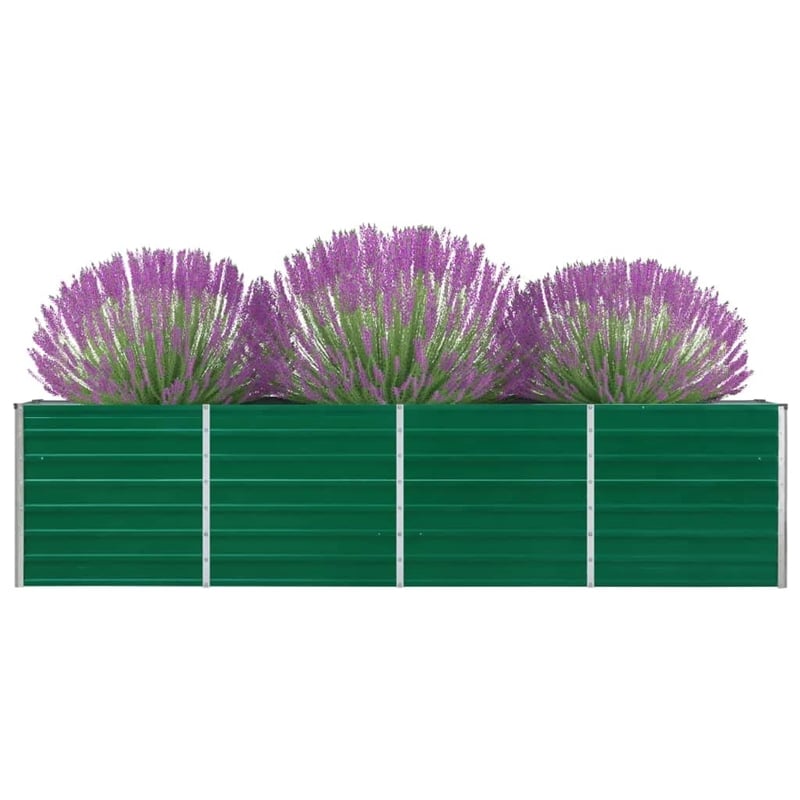 vidaXL Large Galvanized Steel Garden Planter in Green