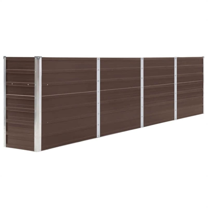 vidaXL Large Galvanized Steel Garden Planter in Brown
