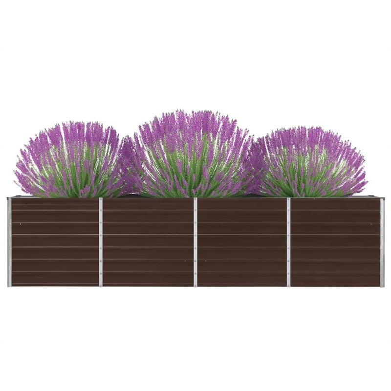 vidaXL Large Galvanized Steel Garden Planter in Brown