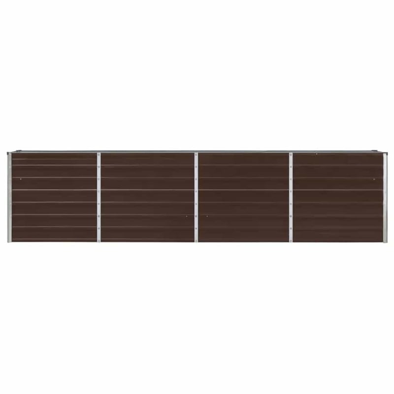 vidaXL Large Galvanized Steel Garden Planter in Brown