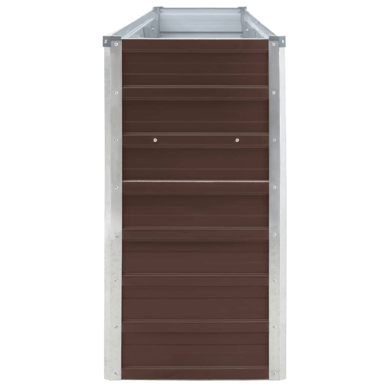 vidaXL Large Galvanized Steel Garden Planter in Brown