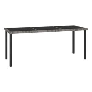 vidaXL Garden Dining Table in Gray