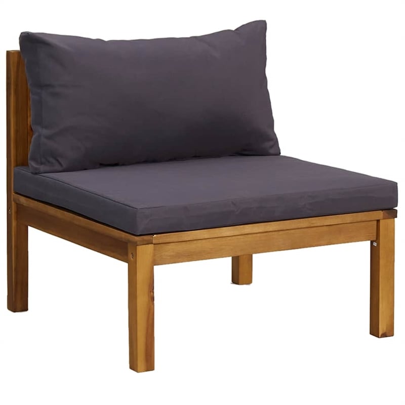 vidaXL Solid Acacia Wood Garden Lounge Set in Dark Gray