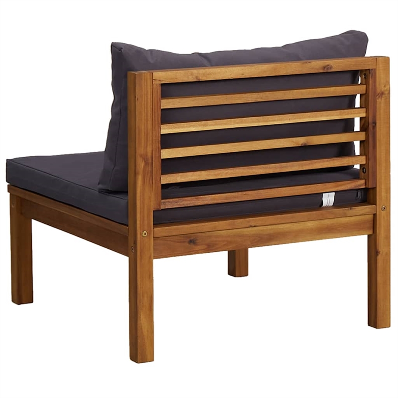 vidaXL Solid Acacia Wood Garden Lounge Set in Dark Gray