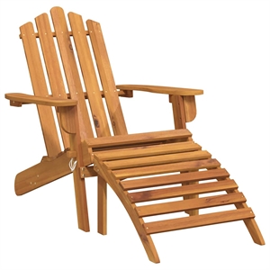 vidaXL Solid Acacia Wood Standard Foldable Garden Chair in Natural Wood
