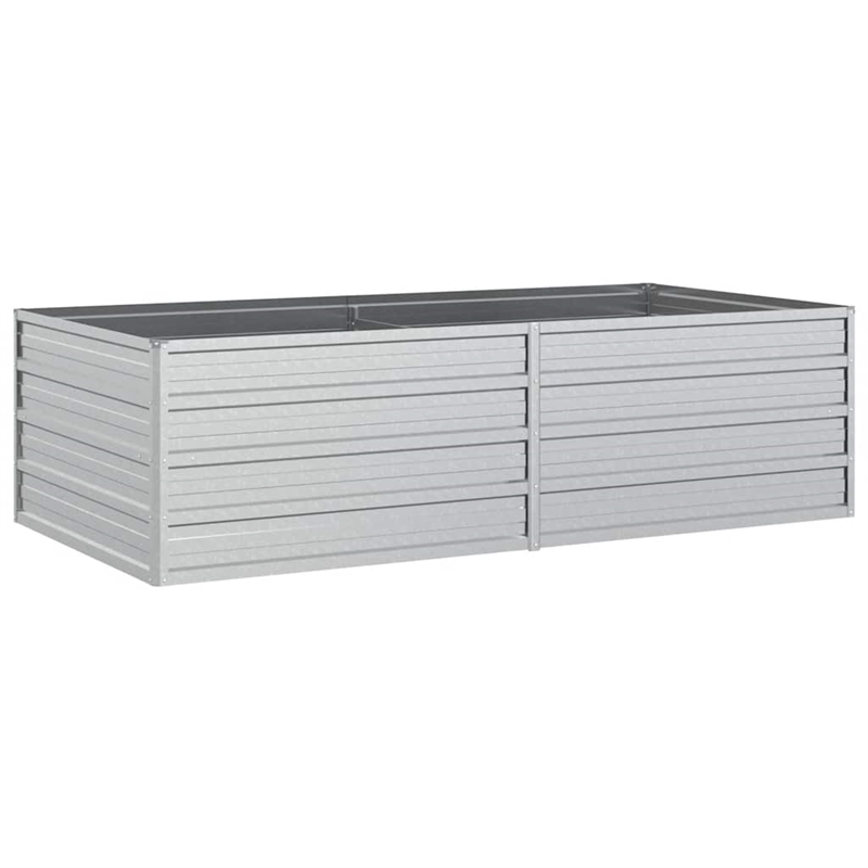 vidaXL Large Galvanized Steel Raised Garden Bed in Silver