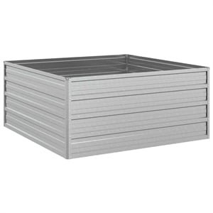 vidaXL Galvanized Steel Raised Garden Bed in Silver