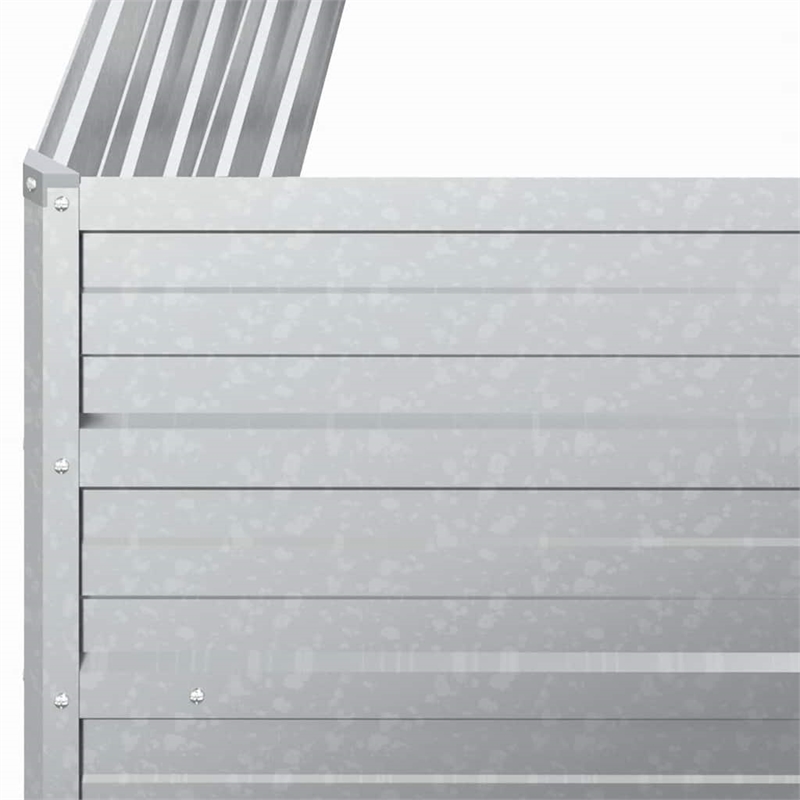 vidaXL Galvanized Steel Raised Garden Bed in Silver