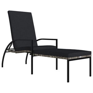 vidaXL Galvanized Steel Sun Lounger in Gray