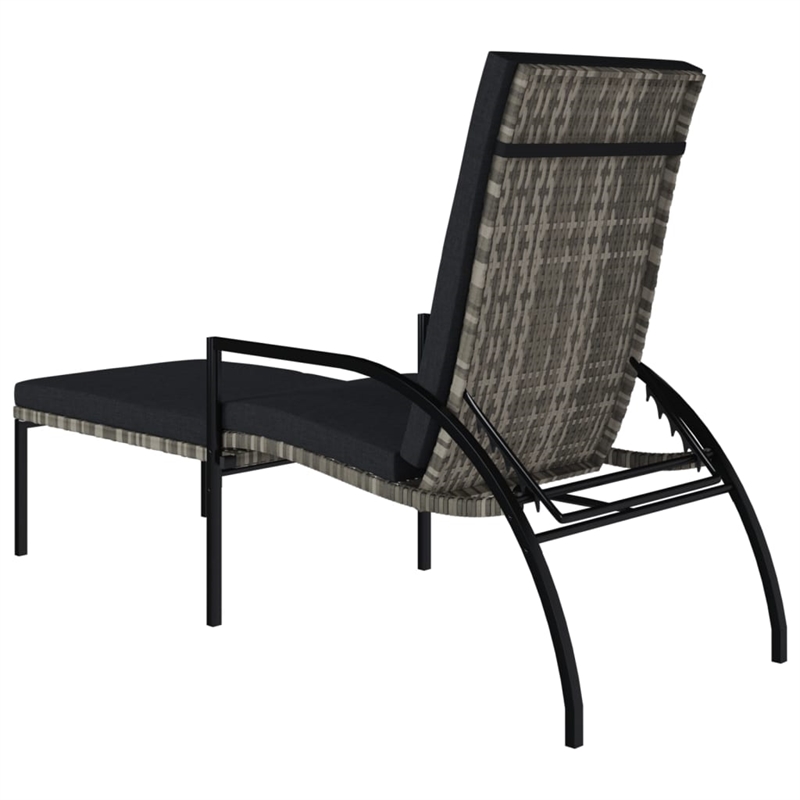 vidaXL Galvanized Steel Sun Lounger in Gray