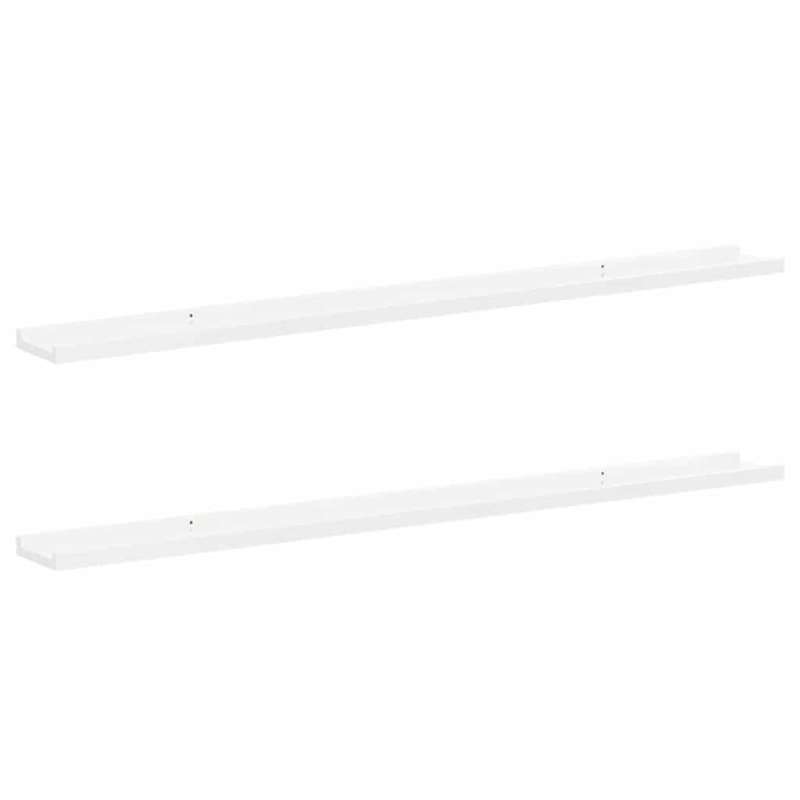 vidaXL MDF Wall Shelf in White (Set of 2)