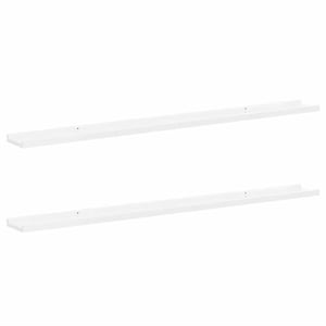 vidaXL MDF Wall Shelf in White (Set of 2)
