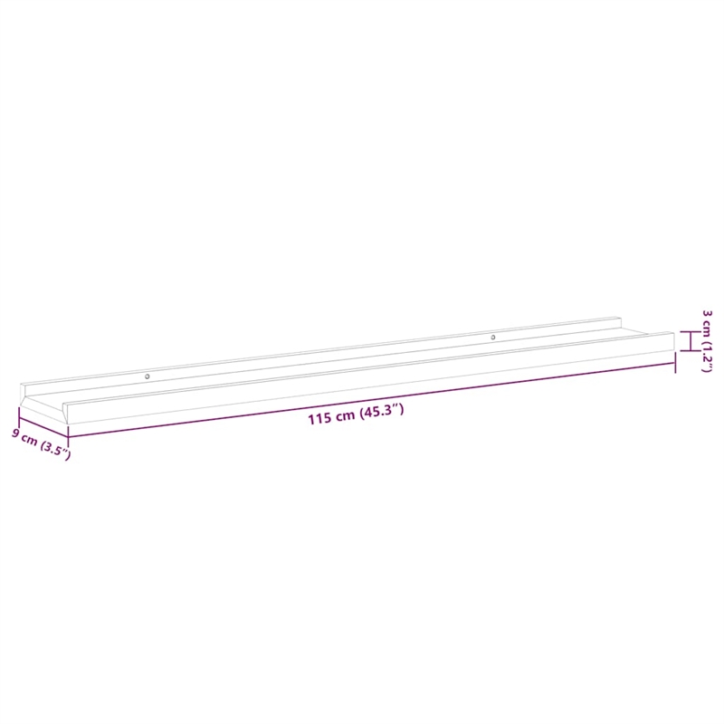 vidaXL MDF Wall Shelf in White (Set of 2)