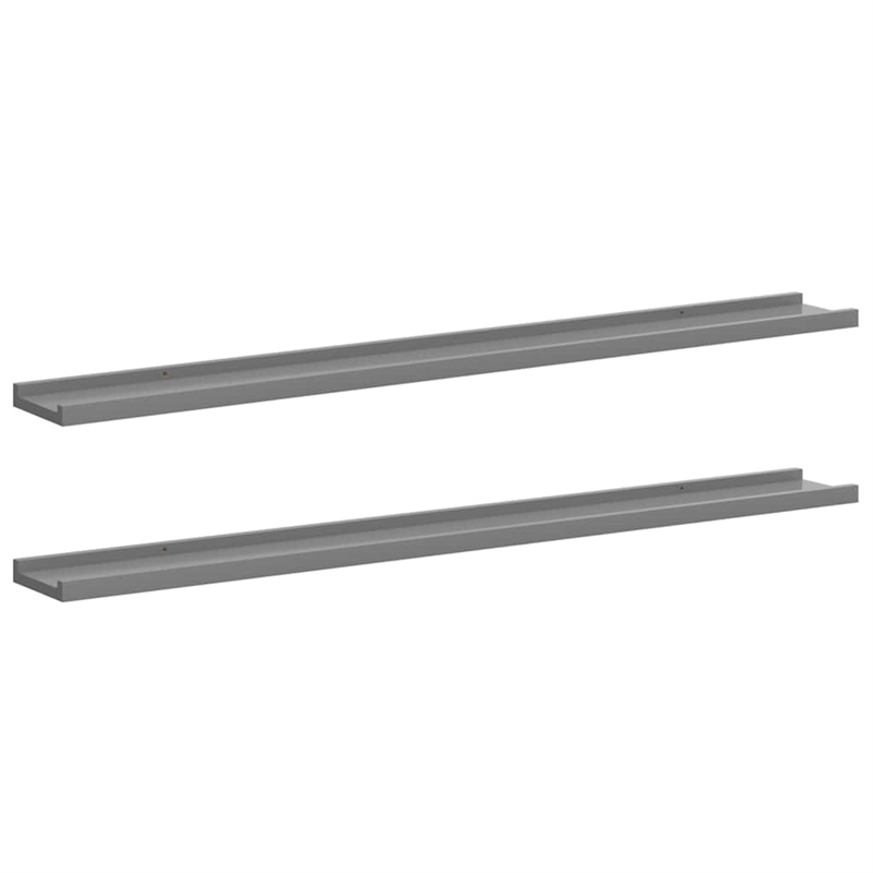 vidaXL MDF Wall Shelf in Gray (Set of 2)