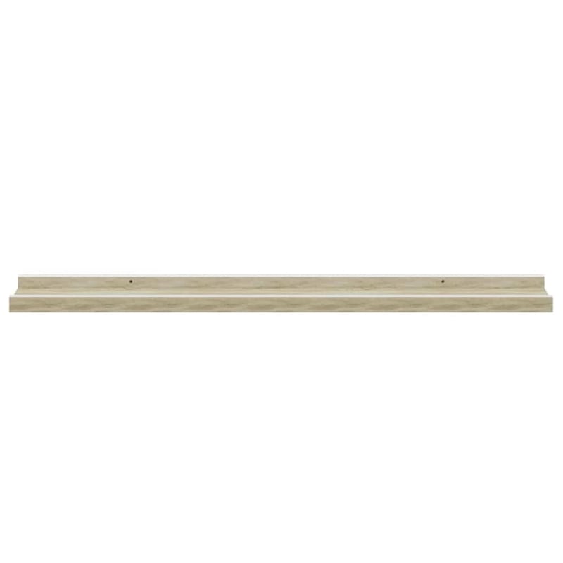 vidaXL MDF Wall Shelf in White and Sonoma Oak (Set of 2)