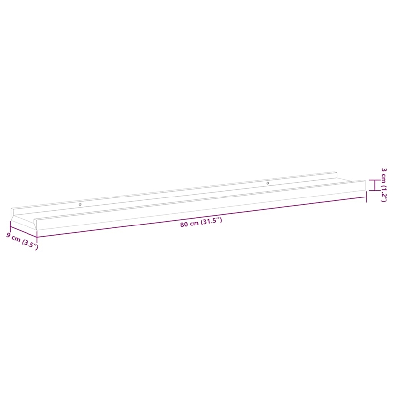 vidaXL MDF Wall Shelf in White and Sonoma Oak (Set of 2)