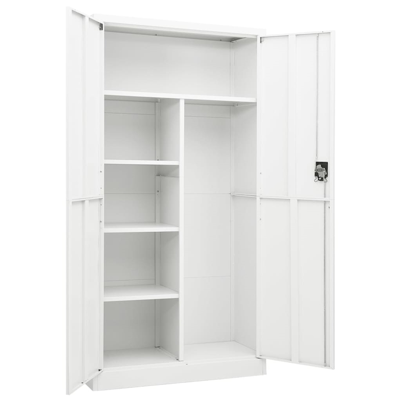 vidaXL Steel Large Locker Cabinet in White