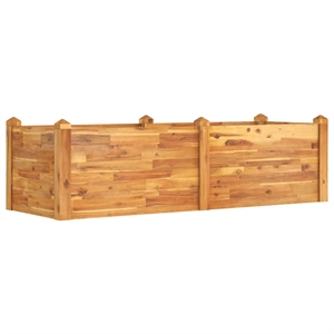 vidaXL Large Stackable Wood Raised Garden Bed in Natural