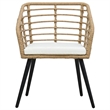 vidaXL PE Rattan Medium Ergonomic Garden Chair in Oak (Set of 2)