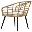 vidaXL PE Rattan Medium Ergonomic Garden Chair in Oak (Set of 2)