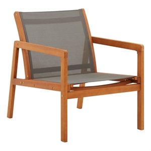 vidaXL Solid Eucalyptus Wood Garden Chair in Gray/Natural