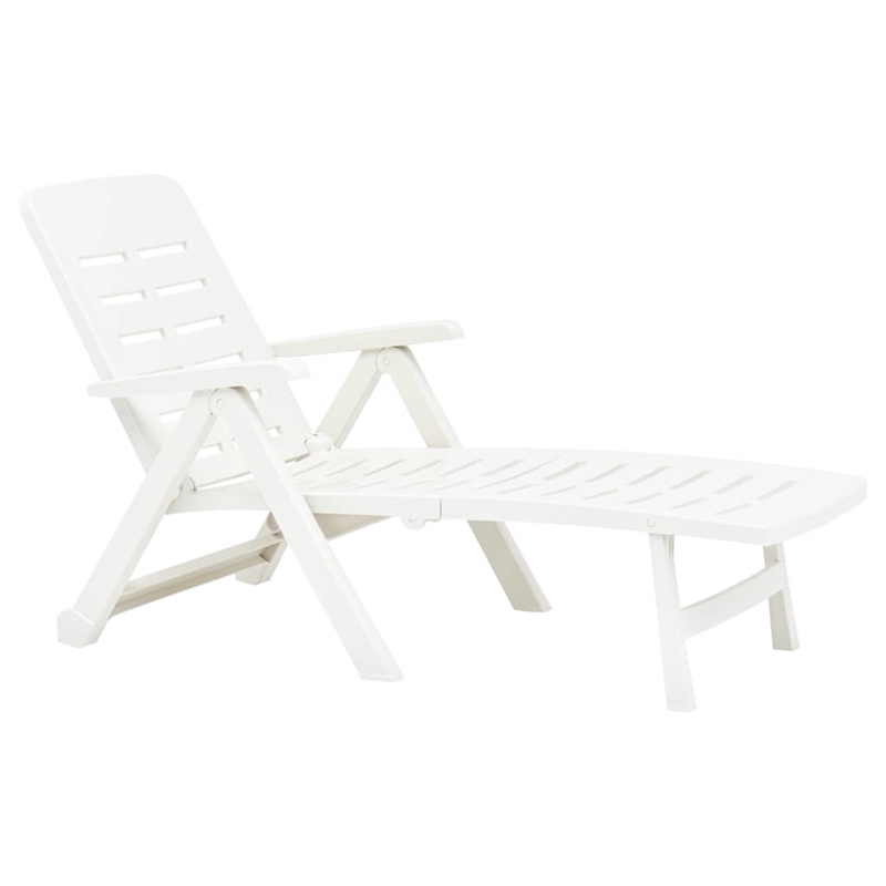 vidaXL Foldable Sun Lounger in White