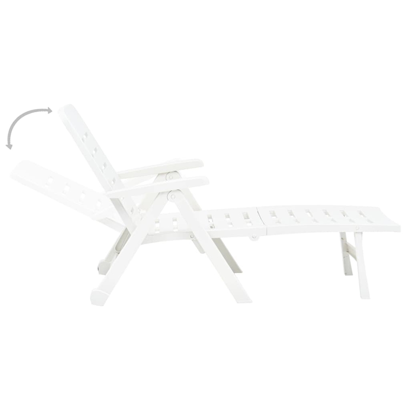 vidaXL Foldable Sun Lounger in White