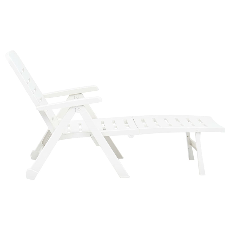 vidaXL Foldable Sun Lounger in White