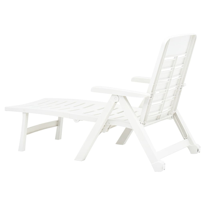 vidaXL Foldable Sun Lounger in White
