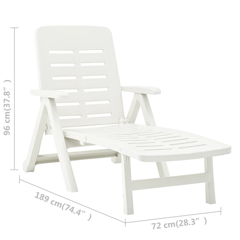 vidaXL Foldable Sun Lounger in White