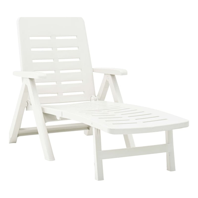 vidaXL Foldable Sun Lounger in White