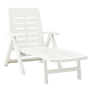 vidaXL Foldable Sun Lounger in White