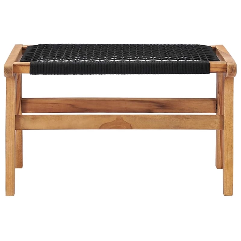 vidaXL Wood Sun Lounger in Natural and Black Cushions