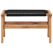 vidaXL Wood Sun Lounger in Natural and Black Cushions