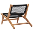 vidaXL Wood Sun Lounger in Natural and Black Cushions
