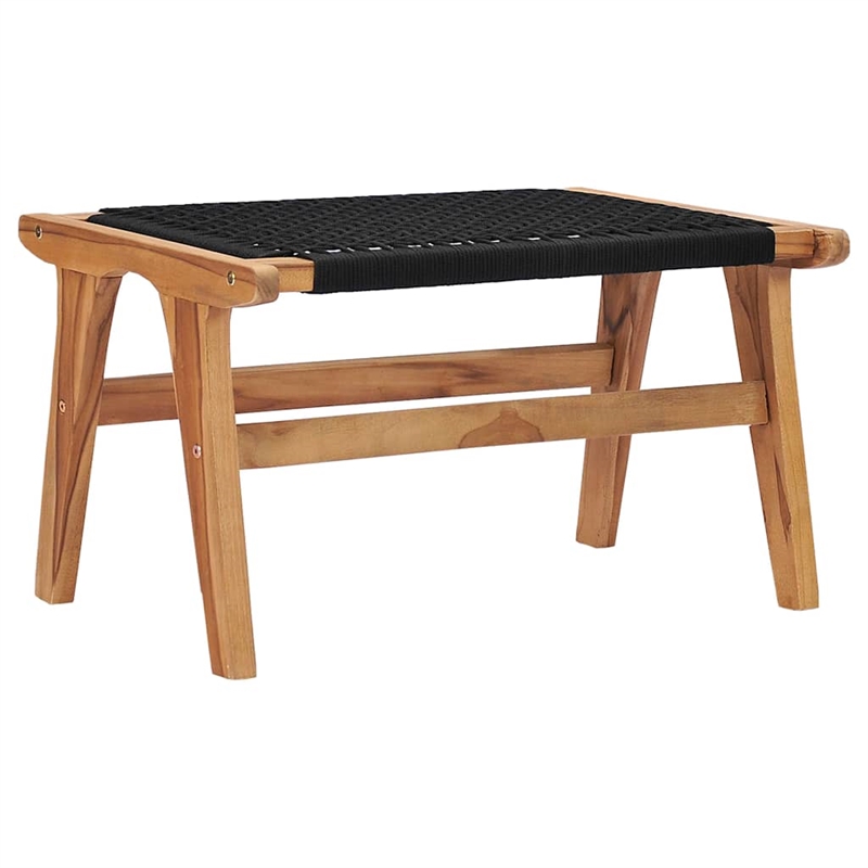 vidaXL Wood Sun Lounger in Natural and Black Cushions